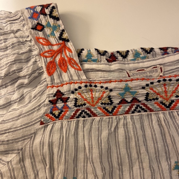 Johnny Was Mareen Puff-Sleeve Striped Peasant Top - Picture 4 of 9